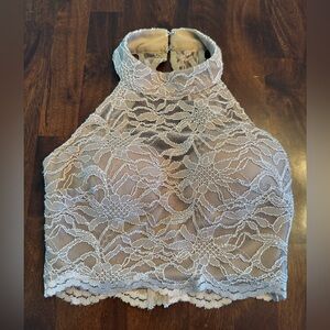Vintage City Triangles Lace Crop Top